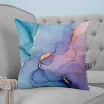 Blue Purple Pink Ombre Decorative Pillowcase 16''x16'', Modern Marble Abstract Throw Pillow Covers Soft Cushion Case for Couch Sofa Bedroom Living Room, Pillowcase Boho Decor