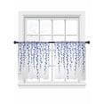 thumbnail image 1 of Blue Purple Polka Dot Sheer Curtains 2 Panels Set Watercolor Teal Blue Abstract Leaf Sheer Window Curtains Light Filtering Rod Pocket Voile Drapes for Bedroom Living Room 52"x45", 1 of 8