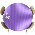 thumbnail image 1 of Blue Purple Round Tablecloth 36-44 Inch Round Fitted Table Cloth with Elastic Edge, Geometric Vertical Striped Solid Rainbow Waterproof Table Cover Protector for Outdoor Picnic Party Dining, 1 of 6