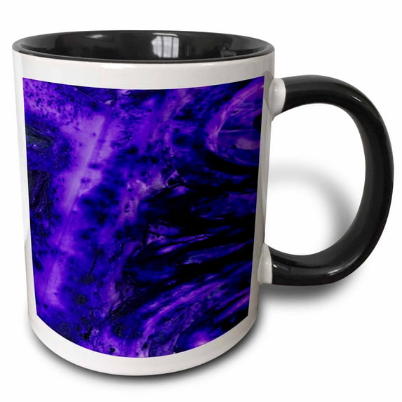 3drose, Blue Purple Scroll, 15oz Two-tone Black Mug