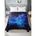 thumbnail image 1 of Blue Purple Sky King Size Flat Sheet, Wrinkleproof & Fadeproof Cooling Flat Bed Sheet Only, Abstract Modern Stars Space Breathable Soft Bedding Top Sheets 105 x 98 Inches, 1 of 8