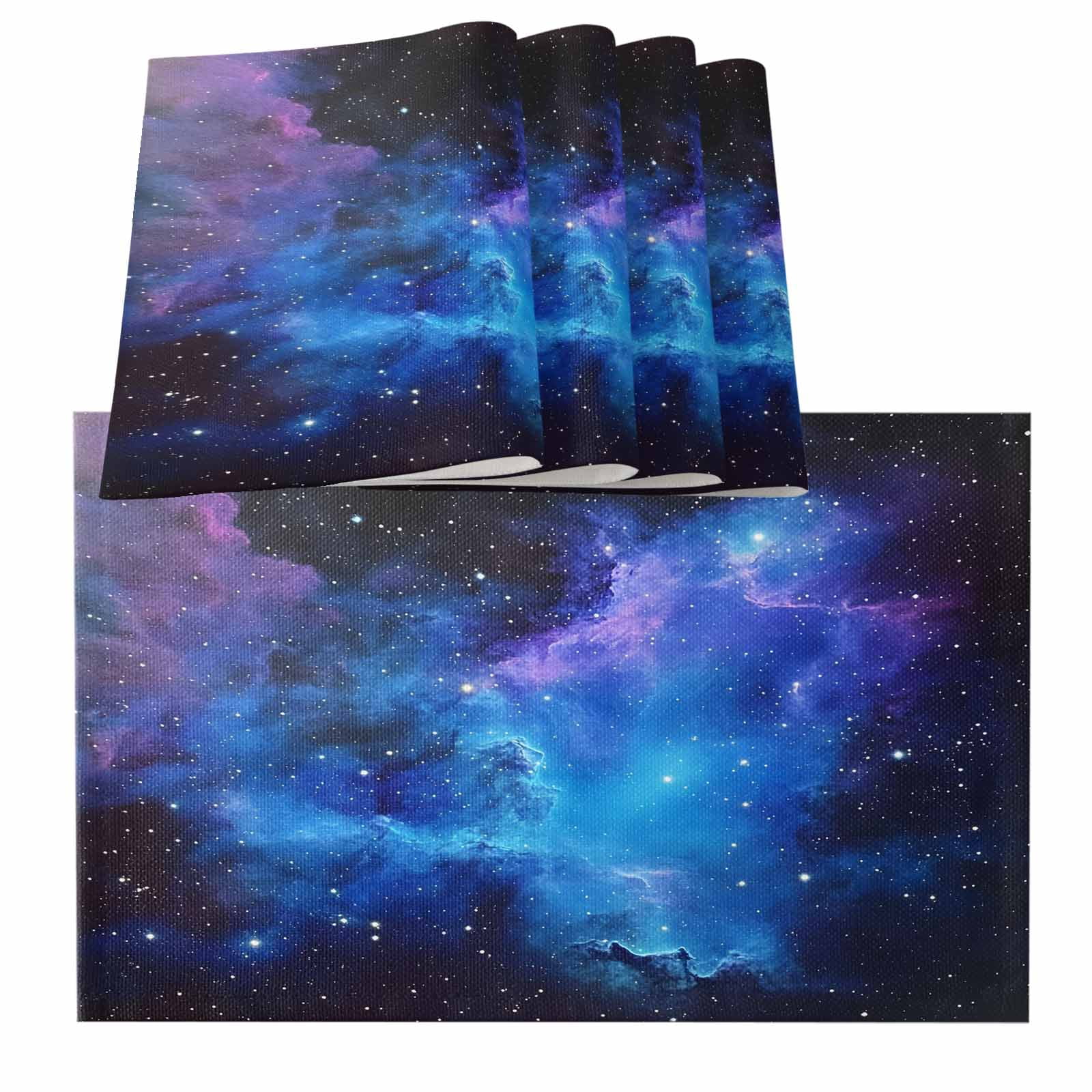 Blue Purple Sky Placemats for Dinning Table Set of 6, Abstract Modern ...