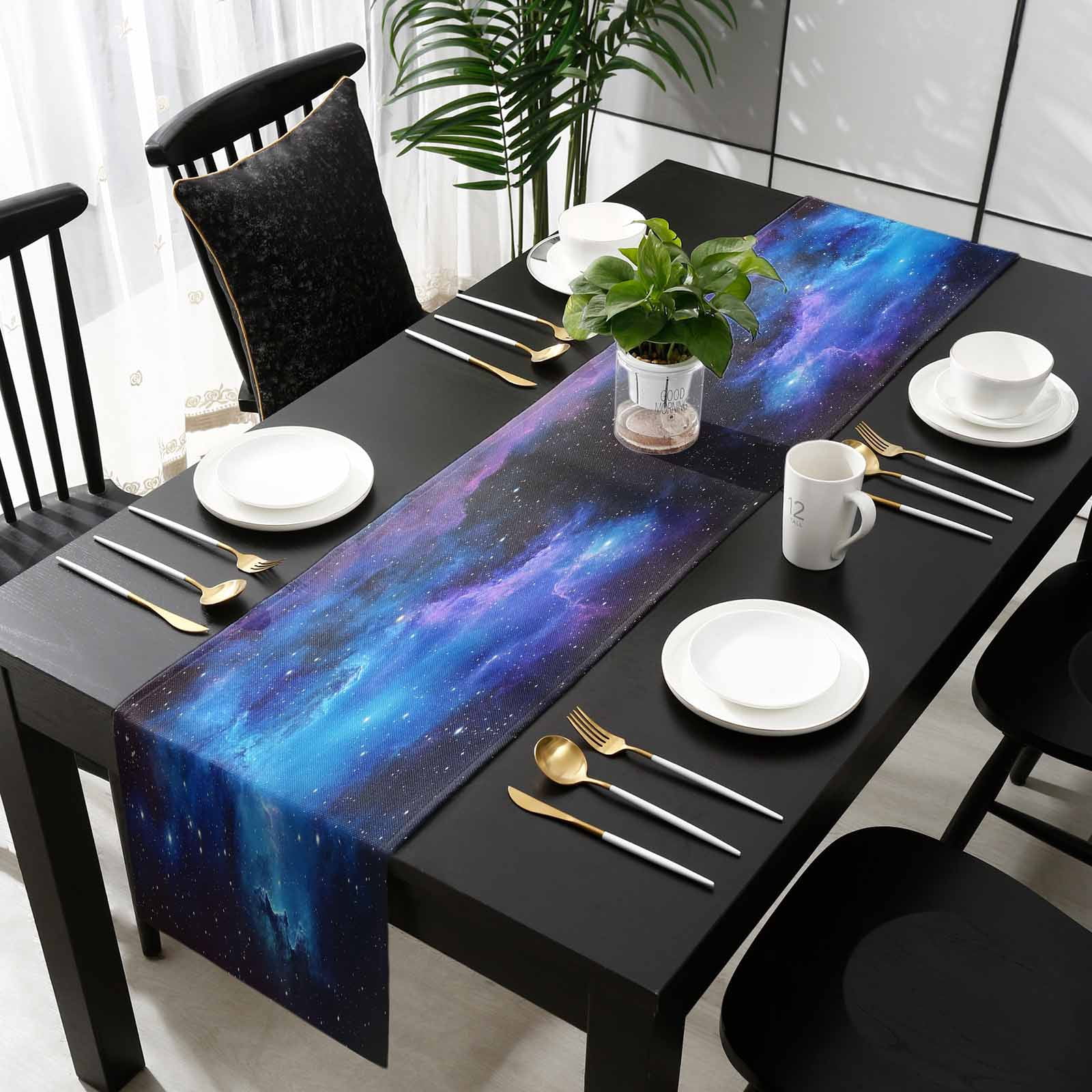 Curated visual reference: Gallery Detail: Blue Purple Sky Table Runner 70 Inches Long Abstract Modern
