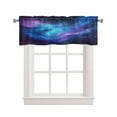 thumbnail image 1 of Blue Purple Space Kitchen Valances for Windows Farmhouse Linen Window Valance Curtain for Living Room Window Treatment Modern Abstract Stars Sky Valance Rod Pocket Topper Drape, 54 x 18 Inch, 1 of 6