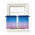 thumbnail image 1 of Blue Purple Striped Tier Curtains 24 Inch Length,Sheer Curtains for Bedroom Living Room Window Vintage Stripes Farmhouse Line Rod Pocket Drapes Kitchen Curtains Small Half Window 27.5"x24" 2 Panels, 1 of 7