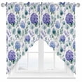 thumbnail image 1 of Blue Purple Swag Valances for Windows 2 Pack Hydrangea Eucalyptus Leaves Country Farmhouse Swag Kitchen Curtains 36 Inches Long Rod Pocket Short Window Treatment for Kitchen Bathroom 28"x36", 1 of 8