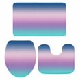 thumbnail image 1 of Blue Purple Teal Ombre Cream Bath Mat 3 Piece Bathroom Rug Set, Modern Abstract Art Aesthetics Non Slip Bath Rug Contour Mat and Toilet Lid Cover, Absorbent Shower Mats Soft Bath Rugs and Mats Sets, 1 of 8