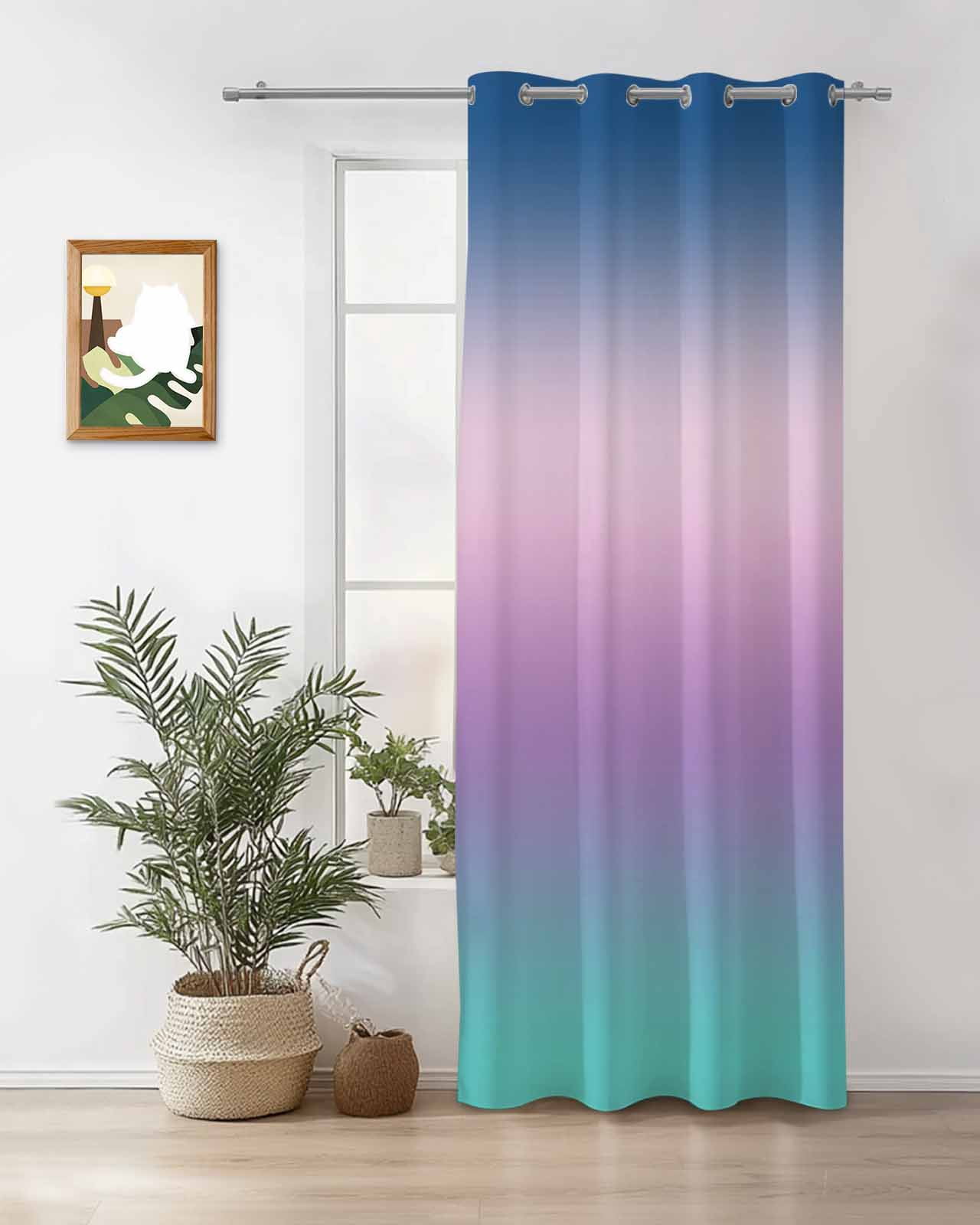 Blue Purple Thermal Insulated Blackout Curtains for Bedroom 90 Length ...