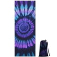 thumbnail image 1 of Blue Purple Tie Dye Mandala Pattern Hot Yoga Mat Towel Non Slip for Hot Yoga - Quick-Drying Yoga Mat Cover with 4 Corner Pockets with Travel Bag - Hot Yoga Towel Non Slip 74"x26", 1 of 6