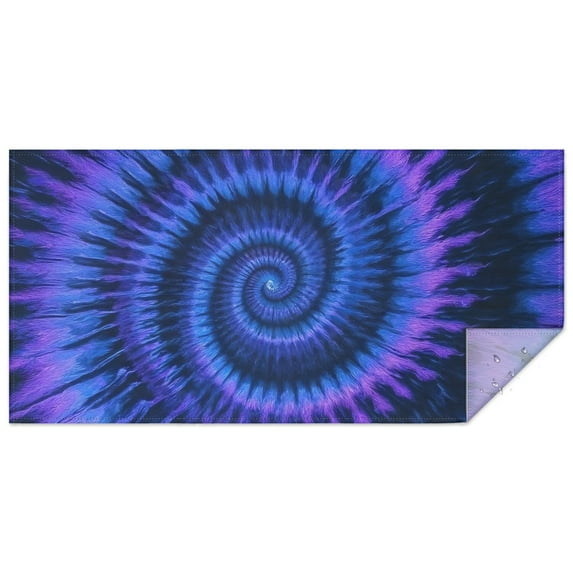Blue Purple Tie Dye Mandala Pattern Rectangle Tablecloth 60"x120",Waterproof Polyester Rectangle Table Cloth, Wipeable Spillproof Polyester Tablecloth for Dining, Camping, Indoor and Outdoor