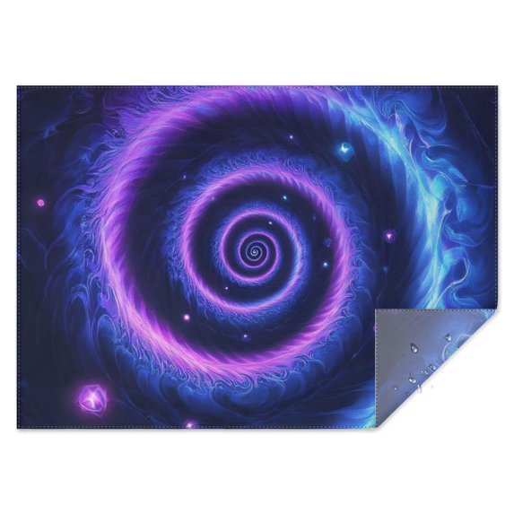 Blue Purple Tie Dye Mandala Pattern Rectangle Tablecloth 60"x84",Waterproof Polyester Rectangle Table Cloth, Wipeable Spillproof Polyester Tablecloth for Dining, Camping, Indoor and Outdoor
