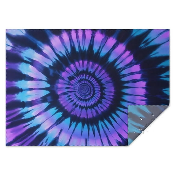 Blue Purple Tie Dye Mandala Pattern Rectangle Tablecloth 60"x84",Waterproof Polyester Rectangle Table Cloth, Wipeable Spillproof Polyester Tablecloth for Dining, Camping, Indoor and Outdoor