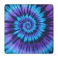 thumbnail image 1 of Blue Purple Tie Dye Mandala Pattern Square Fitted Tablecloth with Elastic Edge,Square Table Cover,Washable Elastic Table Cover for Home Kitchen Party Decor 34"x34", 1 of 6