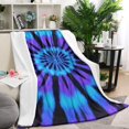 thumbnail image 1 of Blue Purple Tie Dye Pattern Blanket,Comfortable Soft Flannel Throw Blanket,All Season,Warm Lightweight Blankets for Sofa Bed Couch Living Room Chair,40"x50", 1 of 4