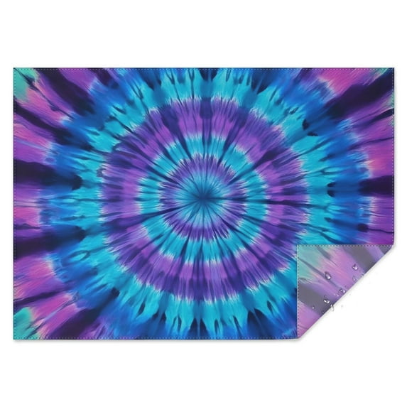 Blue Purple Tie Dye Pattern Rectangle Tablecloth 60"x84",Waterproof Polyester Rectangle Table Cloth, Wipeable Spillproof Polyester Tablecloth for Dining, Camping, Indoor and Outdoor