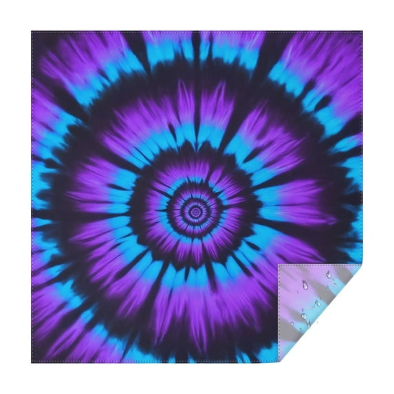 Blue Purple Tie Dye Pattern Square Tablecloth,Waterproof Square Table Cover,Wipeable Spillproof Washable Table Cover for Home Kitchen Party Decor 60"x60"(152x152cm)