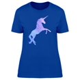 thumbnail image 1 of Blue-Purple Unicorn Silhouette T-Shirt Women -Image by Shutterstock, Female Small, 1 of 2