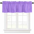 thumbnail image 1 of Blue Purple Valances for Windows Farmhouse Kitchen Curtains Valances Rod Pocket Valance Curtains for Kitchen Windows Geometric Vertical Striped Solid Rainbow Window Valances for Bathroom 42"x18", 1 of 6