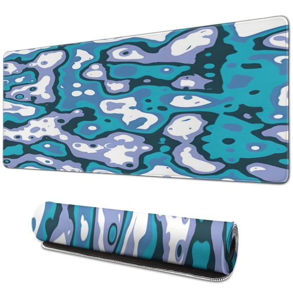 Blue Purple White Camouflage mouse Padswaterproofno Slip for Office Home Work GamingmousepadsRubber Base Mousepad with Stitched Edges 31.5x11.8inches