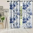 thumbnail image 1 of Blue Purples Flower Blackout Curtains For Bedroom/Living Room, Window Curtain, Blue Purples Floral Blooming Thermal Insulated Printed Curtains With Grommet 42"W x 84"L (Pack of 2), 1 of 6
