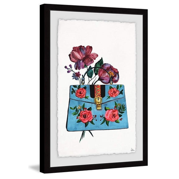 Blue Purse Painting Print | Renaissance Wall Art | Modern Home Decor | Abstract Framed Art