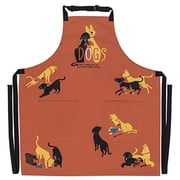 Dogs. Here To Remind You That Everything Is Exciting Funny Cooking and BBQ Apron Unisex 2 Pockets Adjustable Strap 100% Cotton | BlueQ at GetBullish