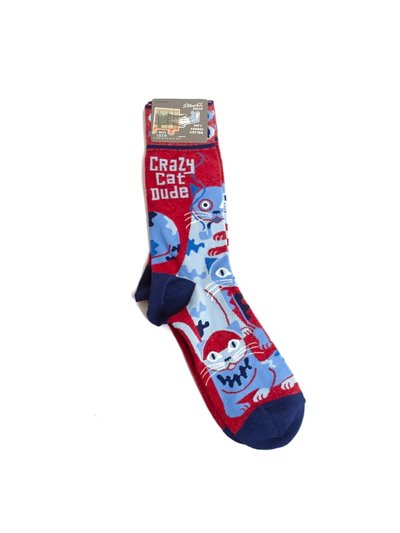 Crazy Cat Dude Men's Crew Socks