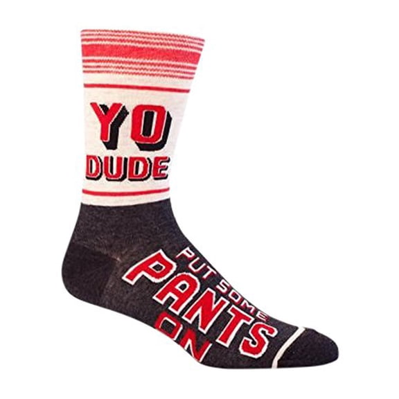 Blue Q Socks, Men's Crew, Yo Dude Put Some Pants On