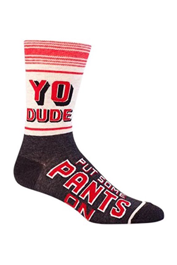 Socks, Men's Crew, Yo Dude Put Some Pants On
