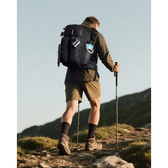 Blue Quartz 40L Hiking Backpack - Internal Frame Military Tactical Backpack with MOLLE System for Hiking, Camping, Backpacking, Travelling, Outdoor Climbing, Rucksack, Daypack for Men and Women