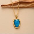 thumbnail image 1 of Blue Quartz Goldtone Pendant Necklace, 1 of 2