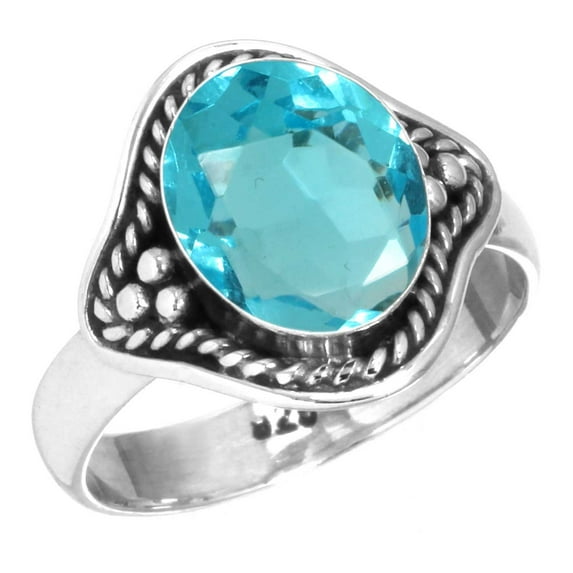 Blue Quartz Ring 925 Sterling Silver Handmade Jewelry