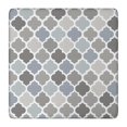 thumbnail image 1 of Blue Quatrefoil Geometric Pattern Square Fitted Tablecloth with Elastic Edge,Square Table Cover,Washable Elastic Table Cover for Home Kitchen Party Decor 36"x36", 1 of 6