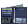 thumbnail image 1 of Blue RFID Blocking Genuine Leather Travel Passport Wallet Holder, 1 of 7