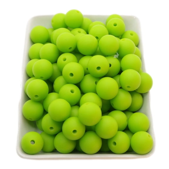 Blue Rabbit Co Silicone Beads, Beads and Bead Assortments, Bead Kit, 9mm Lime Silicone Beads Bulk
