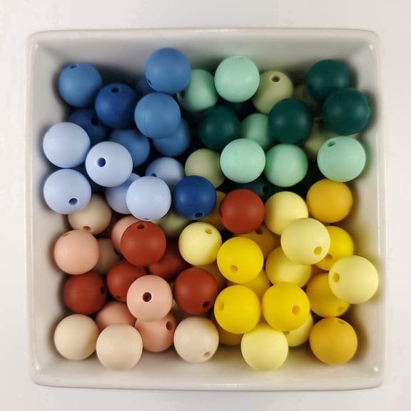 Blue Rabbit Co Colorful Silicone Round Loose Beads, Includes 250 Colorful Silicone Beads, 9mm, 250 Count
