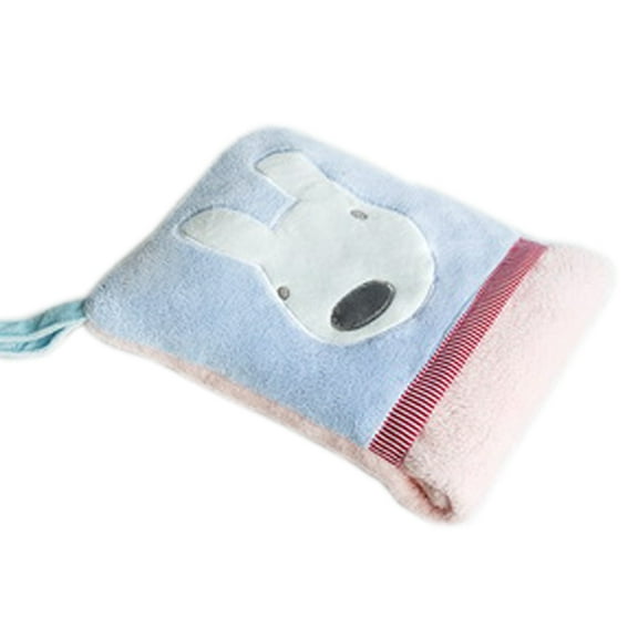 Blue RabbitFleece Throw Blanket Pillow Cushion / Travel Blanket (28.3"-35.1")