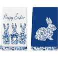 thumbnail image 1 of Blue Rabbits Bunny Bow Easter Kitchen Towels Dish Towels, 18x26 Inch Celadon Spring Farmhouse Holiday Decoration Hand Towels Set of 2, 1 of 6