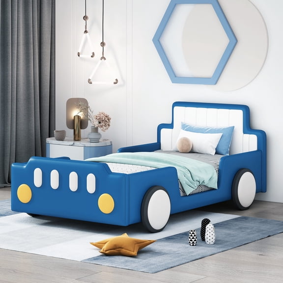Blue - Race Car Design Bed - For Bedroom Use - Comfortable and Aesthetically Pleasing