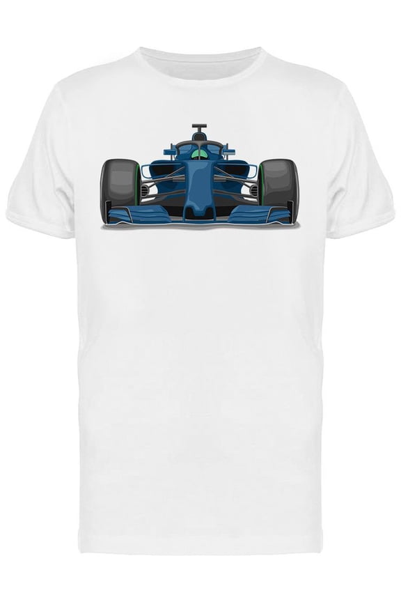 Blue Racing Car Front View T-Shirt Men -Image by Shutterstock, Male x-Large