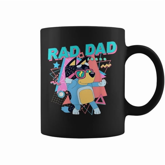 Blue Rad Dad Tan Blue Heeler Bandit Dad Retro 90S Coffee Mugs