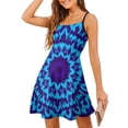 thumbnail image 1 of Blue Radial Floral Design Summer Dresses For Women A-line Dress Sleeveless Dress, 1 of 6