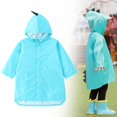 thumbnail image 1 of Blue Rain Ponchos Raincoats,Reusable Cute Cartoon Dinosaur Rain Jackets with Hood for Family Travel Outdoor(L Size), 1 of 8