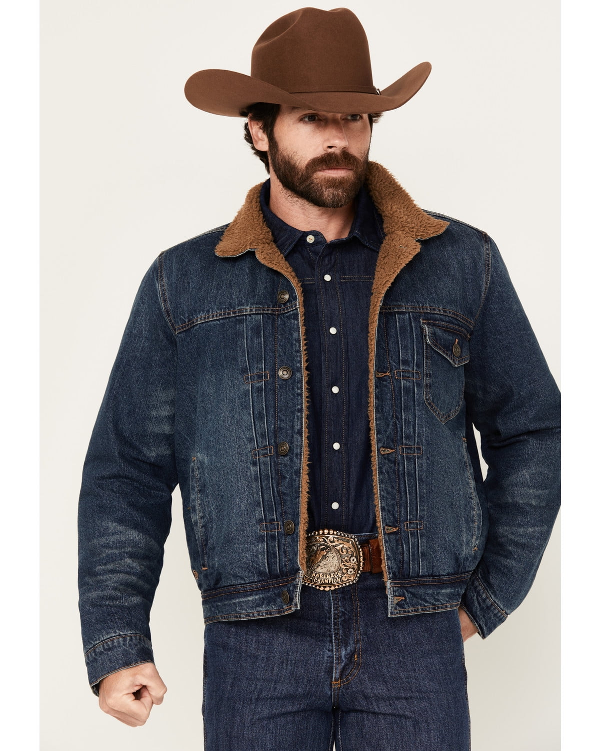 ジャケット・アウター marlonsofly11 Blue Ranchwear Men's Clay Sherpa Lined Denim Jacket - BRFA24O11