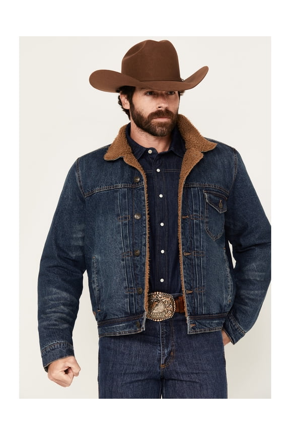 Men's Clay Sherpa Lined Denim Jacket Indigo   US