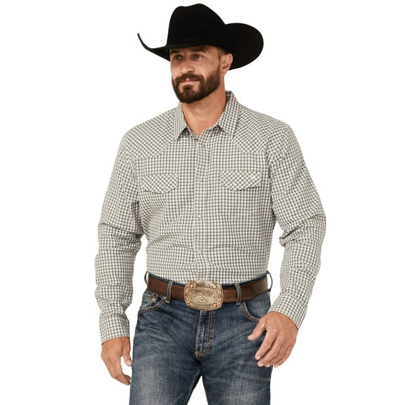 Blue Ranchwear Men's Dickens Gingham Long Sleeve Snap Western Shirt - BRFA23W50-SLT