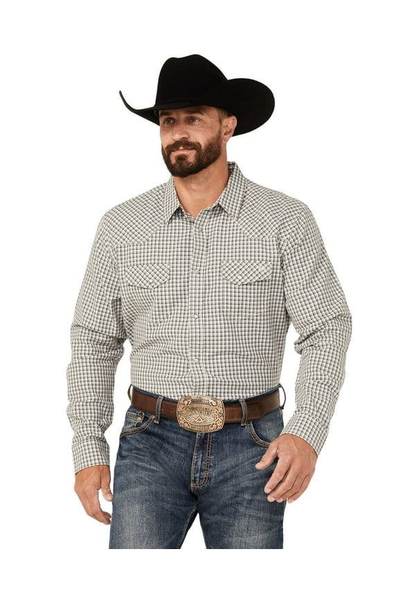 Men's Dickens Gingham Long Sleeve Snap Western Shirt - BRFA23W50-SLT