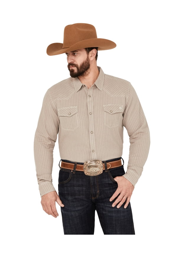 Men's Laramie Striped Long Sleeve Western Snap Shirt - BRSU23W57-CRM
