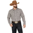 thumbnail image 1 of Blue Ranchwear Men's Plaid Print Long Sleeve Western Pearl Snap Shirt Grape Medium, 1 of 4