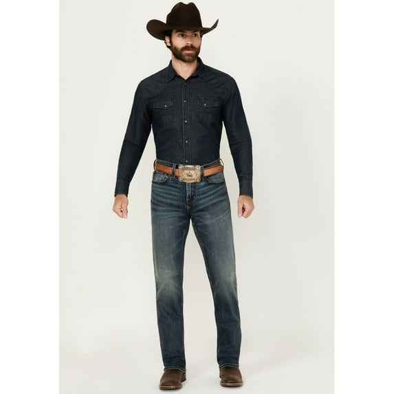 Blue Ranchwear Men's Sonora Wash Bronson Slim Straight Stretch Denim Jeans Medium Wash 31W x 34L US